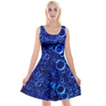 Blue Bubbles Abstract Reversible Velvet Sleeveless Dress