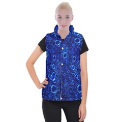 Blue Bubbles Abstract Women s Button Up Vest by Vaneshop