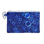 Blue Bubbles Abstract Canvas Cosmetic Bag (Large)