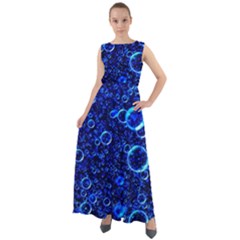 Blue Bubbles Abstract Chiffon Mesh Boho Maxi Dress by Vaneshop