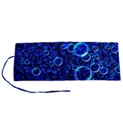 Blue Bubbles Abstract Roll Up Canvas Pencil Holder (s) by Vaneshop