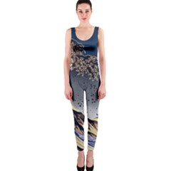 The Great Wave Off Kanagawa Japanese Waves One Piece Catsuit by Vaneshop