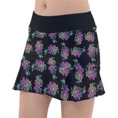Midnight Noir Garden Chic Pattern Classic Tennis Skirt by dflcprintsclothing