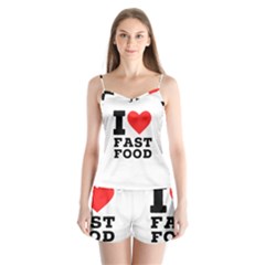 I Love Fast Food Satin Pajamas Set by ilovewhateva