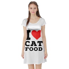 I Love Cat Food Short Sleeve Skater Dress by ilovewhateva