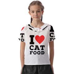 I Love Cat Food Kids  Frill Chiffon Blouse by ilovewhateva