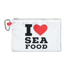 I Love Sea Food Canvas Cosmetic Bag (medium) by ilovewhateva