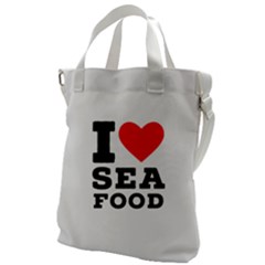 I Love Sea Food Canvas Messenger Bag by ilovewhateva