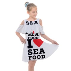 I Love Sea Food Kids  Shoulder Cutout Chiffon Dress by ilovewhateva