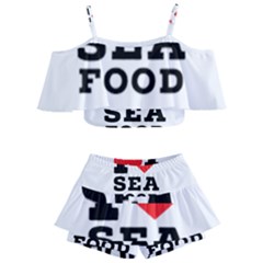 I Love Sea Food Kids  Off Shoulder Skirt Bikini by ilovewhateva