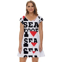 I Love Sea Food Short Sleeve Tiered Mini Dress by ilovewhateva