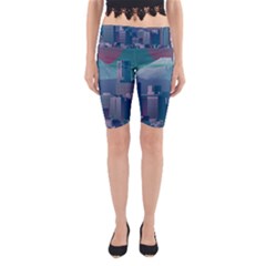 The Sun City Tokyo Japan Volcano Kyscrapers Building Yoga Cropped Leggings by Grandong