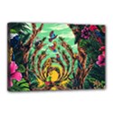 Monkey Tiger Bird Parrot Forest Jungle Style Canvas 18  x 12  (Stretched) View1