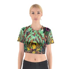 Monkey Tiger Bird Parrot Forest Jungle Style Cotton Crop Top by Grandong
