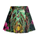 Monkey Tiger Bird Parrot Forest Jungle Style Mini Flare Skirt View1