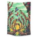 Monkey Tiger Bird Parrot Forest Jungle Style Large Tapestry View1