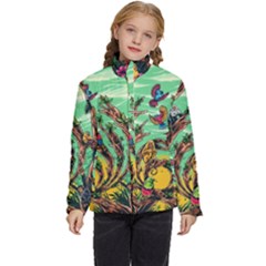 Monkey Tiger Bird Parrot Forest Jungle Style Kids  Puffer Bubble Jacket Coat by Grandong