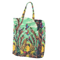 Monkey Tiger Bird Parrot Forest Jungle Style Giant Grocery Tote by Grandong