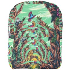 Monkey Tiger Bird Parrot Forest Jungle Style Full Print Backpack by Grandong