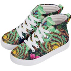 Monkey Tiger Bird Parrot Forest Jungle Style Kids  Hi-top Skate Sneakers by Grandong