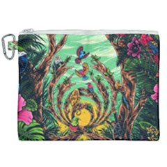 Monkey Tiger Bird Parrot Forest Jungle Style Canvas Cosmetic Bag (xxl) by Grandong