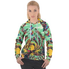 Monkey Tiger Bird Parrot Forest Jungle Style Women s Overhead Hoodie by Grandong