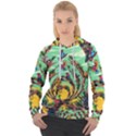 Monkey Tiger Bird Parrot Forest Jungle Style Women s Overhead Hoodie View1