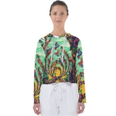 Monkey Tiger Bird Parrot Forest Jungle Style Women s Slouchy Sweat by Grandong