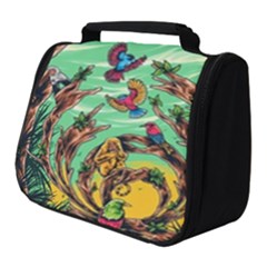 Monkey Tiger Bird Parrot Forest Jungle Style Full Print Travel Pouch (small) by Grandong
