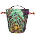 Monkey Tiger Bird Parrot Forest Jungle Style Drawstring Bucket Bag View1