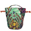 Monkey Tiger Bird Parrot Forest Jungle Style Drawstring Bucket Bag View2