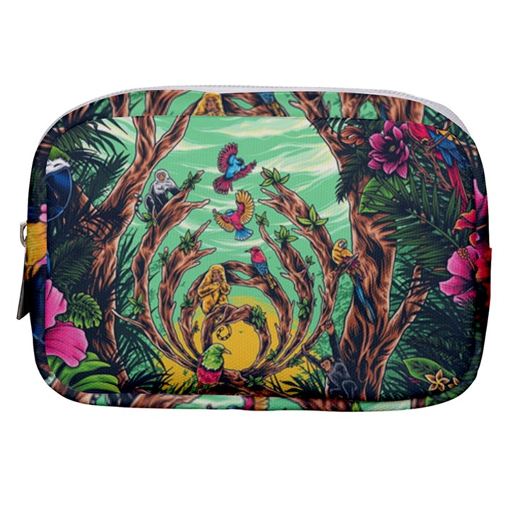 Monkey Tiger Bird Parrot Forest Jungle Style Make Up Pouch (Small)
