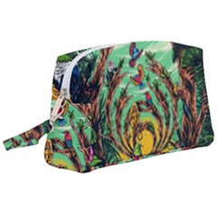 Monkey Tiger Bird Parrot Forest Jungle Style Wristlet Pouch Bag (large) by Grandong