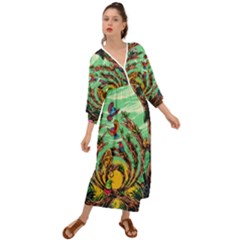 Monkey Tiger Bird Parrot Forest Jungle Style Grecian Style  Maxi Dress by Grandong