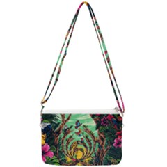 Monkey Tiger Bird Parrot Forest Jungle Style Double Gusset Crossbody Bag by Grandong