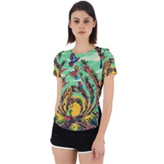 Monkey Tiger Bird Parrot Forest Jungle Style Back Cut Out Sport Tee by Grandong