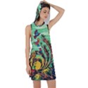Monkey Tiger Bird Parrot Forest Jungle Style Racer Back Hoodie Dress View1