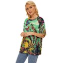 Monkey Tiger Bird Parrot Forest Jungle Style Oversized Basic Tee View2