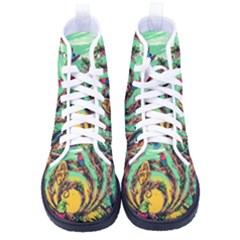 Monkey Tiger Bird Parrot Forest Jungle Style Women s High-top Canvas Sneakers by Grandong
