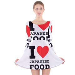 I Love Japanese Food Long Sleeve Velvet Skater Dress by ilovewhateva