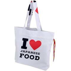 I Love Japanese Food Drawstring Tote Bag by ilovewhateva