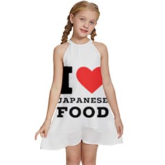I Love Japanese Food Kids  Halter Collar Waist Tie Chiffon Dress by ilovewhateva