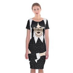 Wednesday Addams Classic Short Sleeve Midi Dress by Fundigitalart234