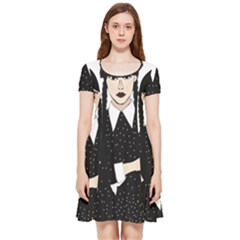 Wednesday Addams Inside Out Cap Sleeve Dress