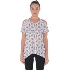 Warm Blossom Harmony Floral Pattern Cut Out Side Drop Tee by dflcprintsclothing