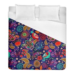 Pattern Colorful Bird Leaf Flower Duvet Cover (full/ Double Size) by Cowasu