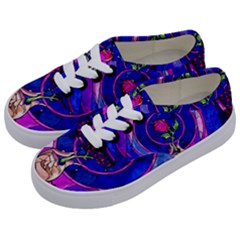 Stained Glass Rose Kids  Classic Low Top Sneakers by Cowasu