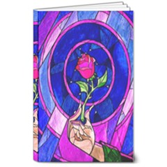 Stained Glass Rose 8  X 10  Softcover Notebook