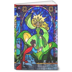 Beauty Stained Glass Rose 8  X 10  Softcover Notebook