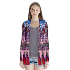 Beauty Stained Glass Castle Building Drape Collar Cardigan by Cowasu